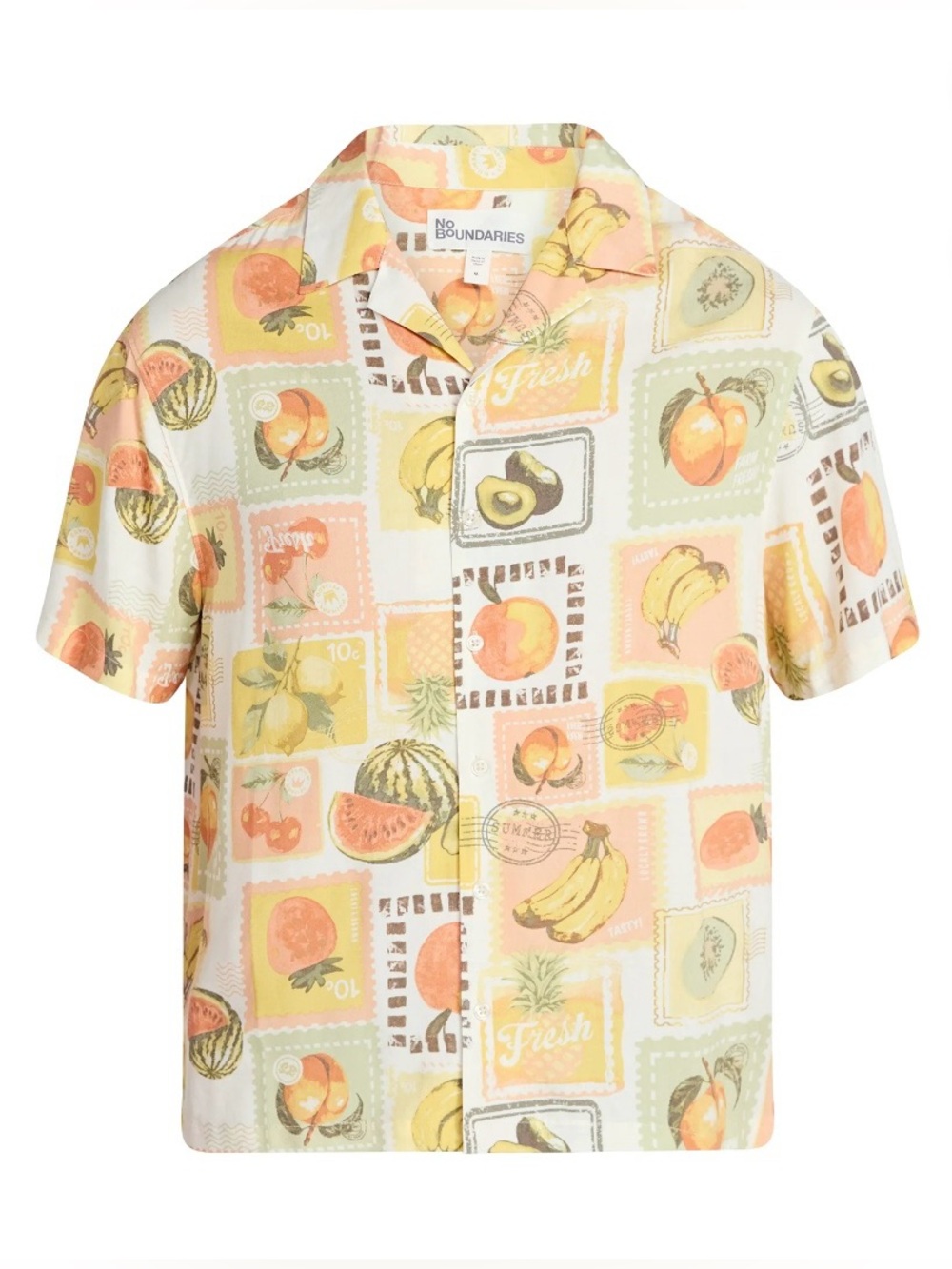 NWT No Boundaries Yellow orange  Fruit Button-Up Shirt